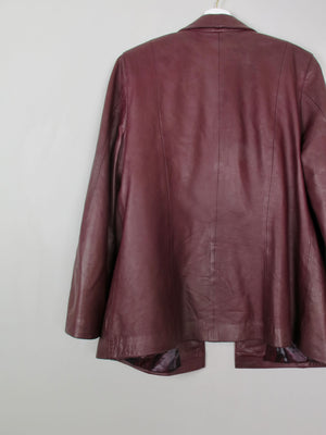 Women's Vintage  Burgundy Leather Jacket L - The Harlequin
