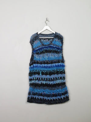 Women's Vintage Colourful  Knitted Long Top/Dress L