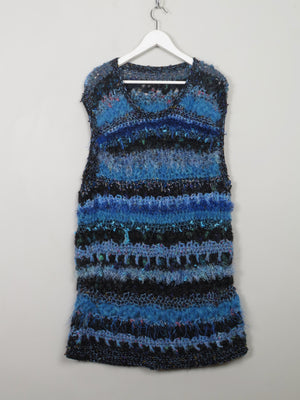 Women's Vintage Colourful  Knitted Long Top/Dress L