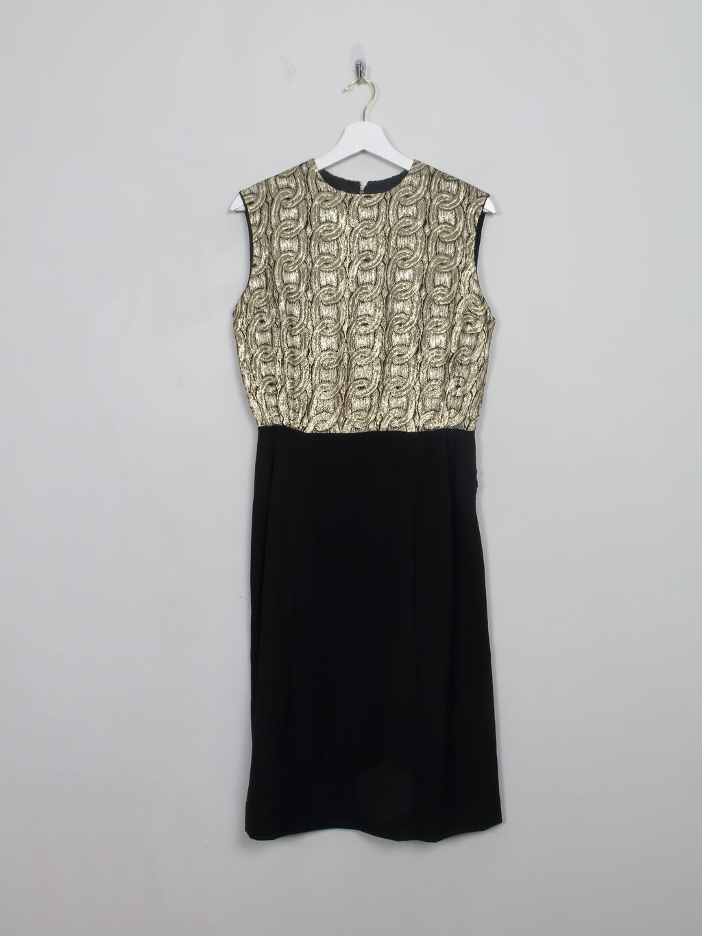 Vintage Gold & Black 1960s Dress S