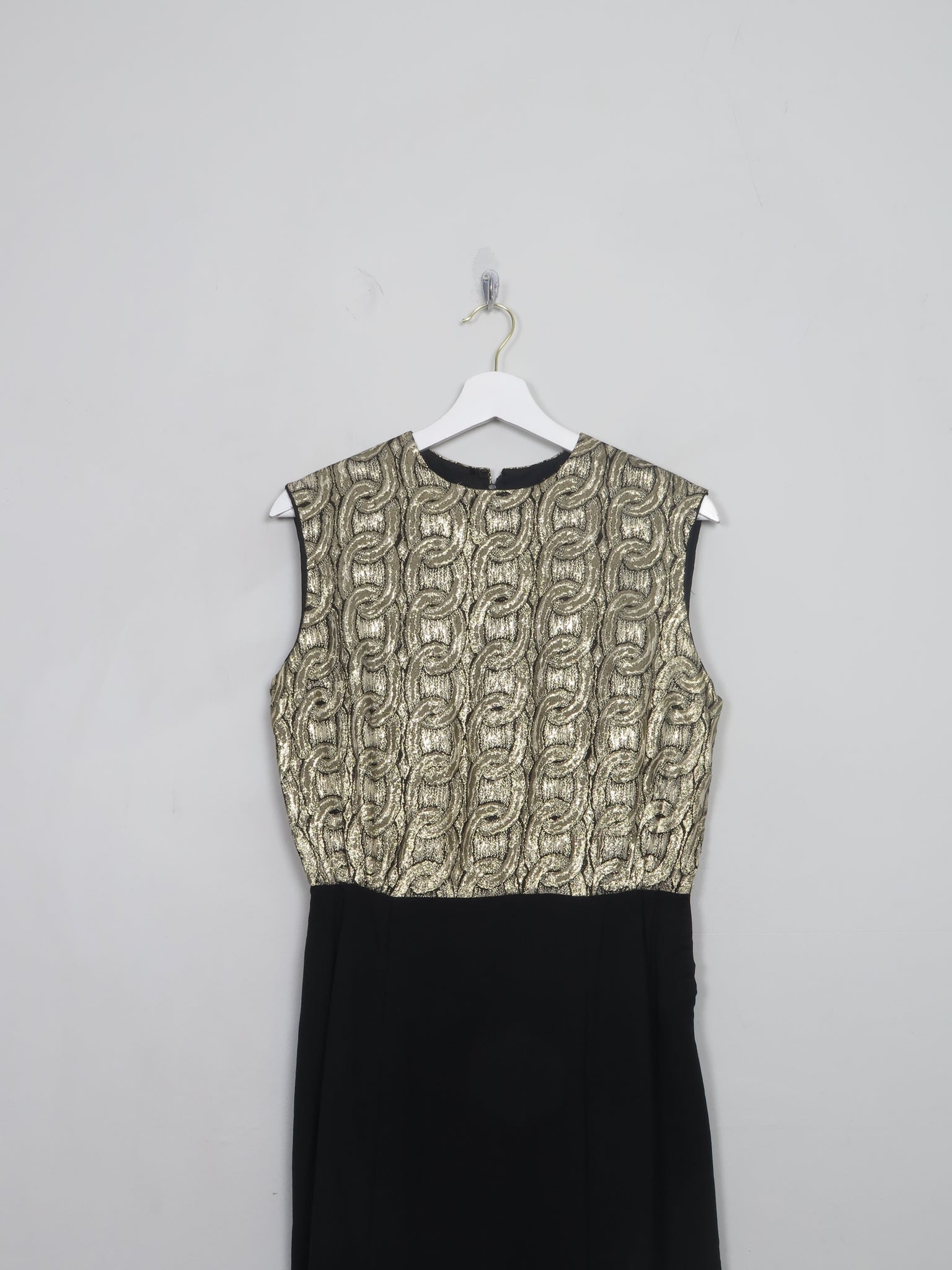 Vintage Gold & Black 1960s Dress S