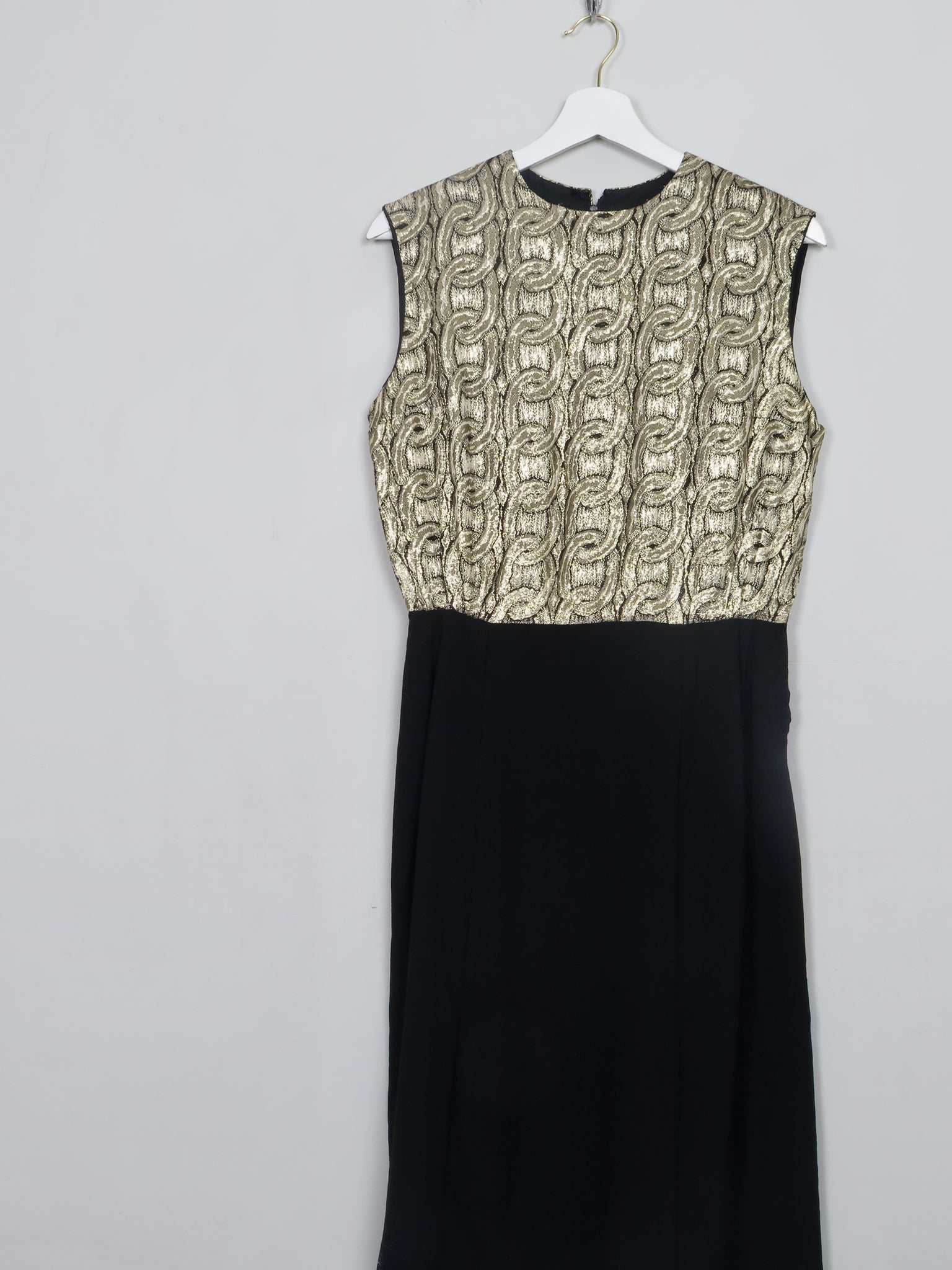 Vintage Gold & Black 1960s Dress S