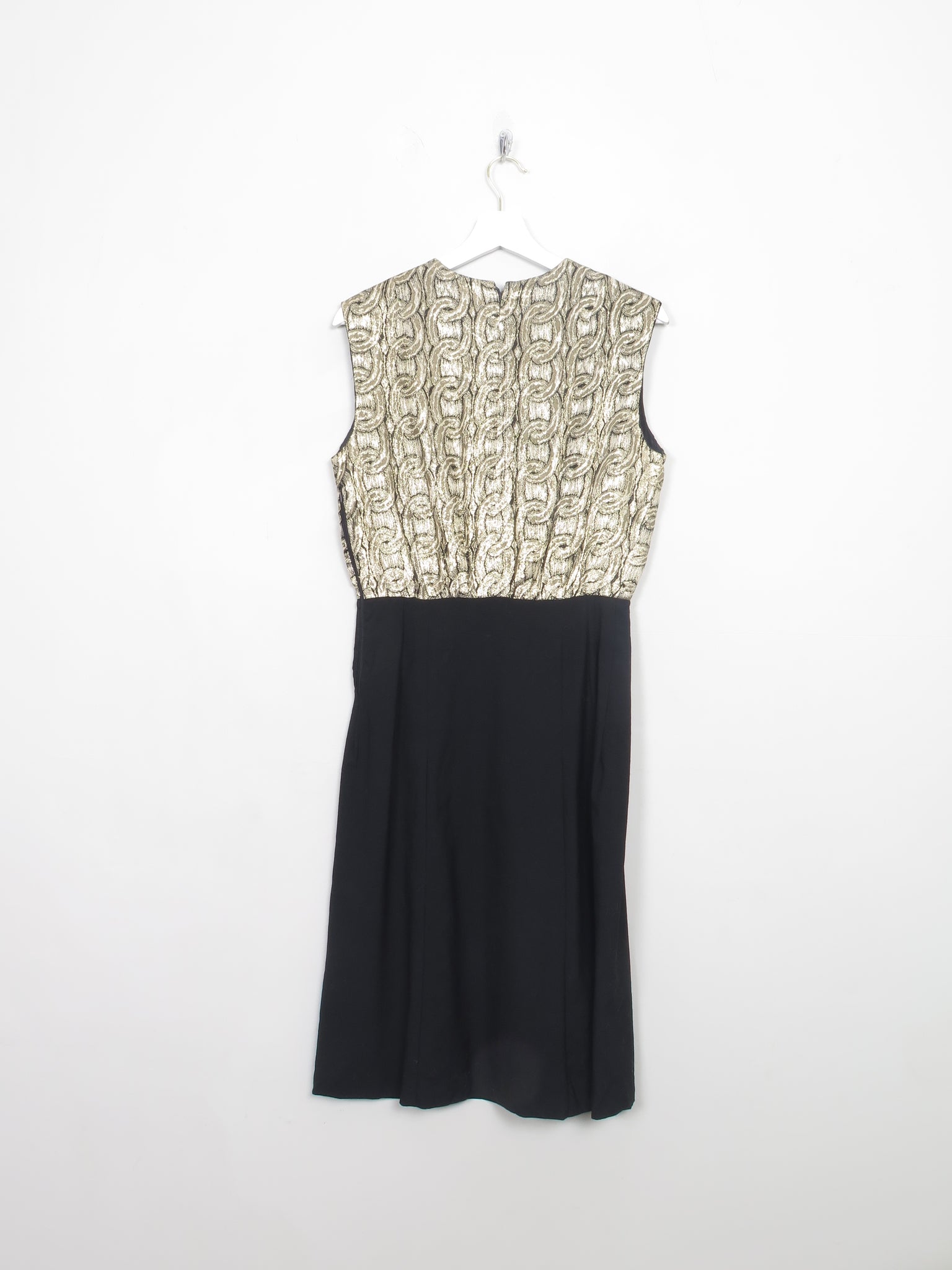 Vintage Gold & Black 1960s Dress S