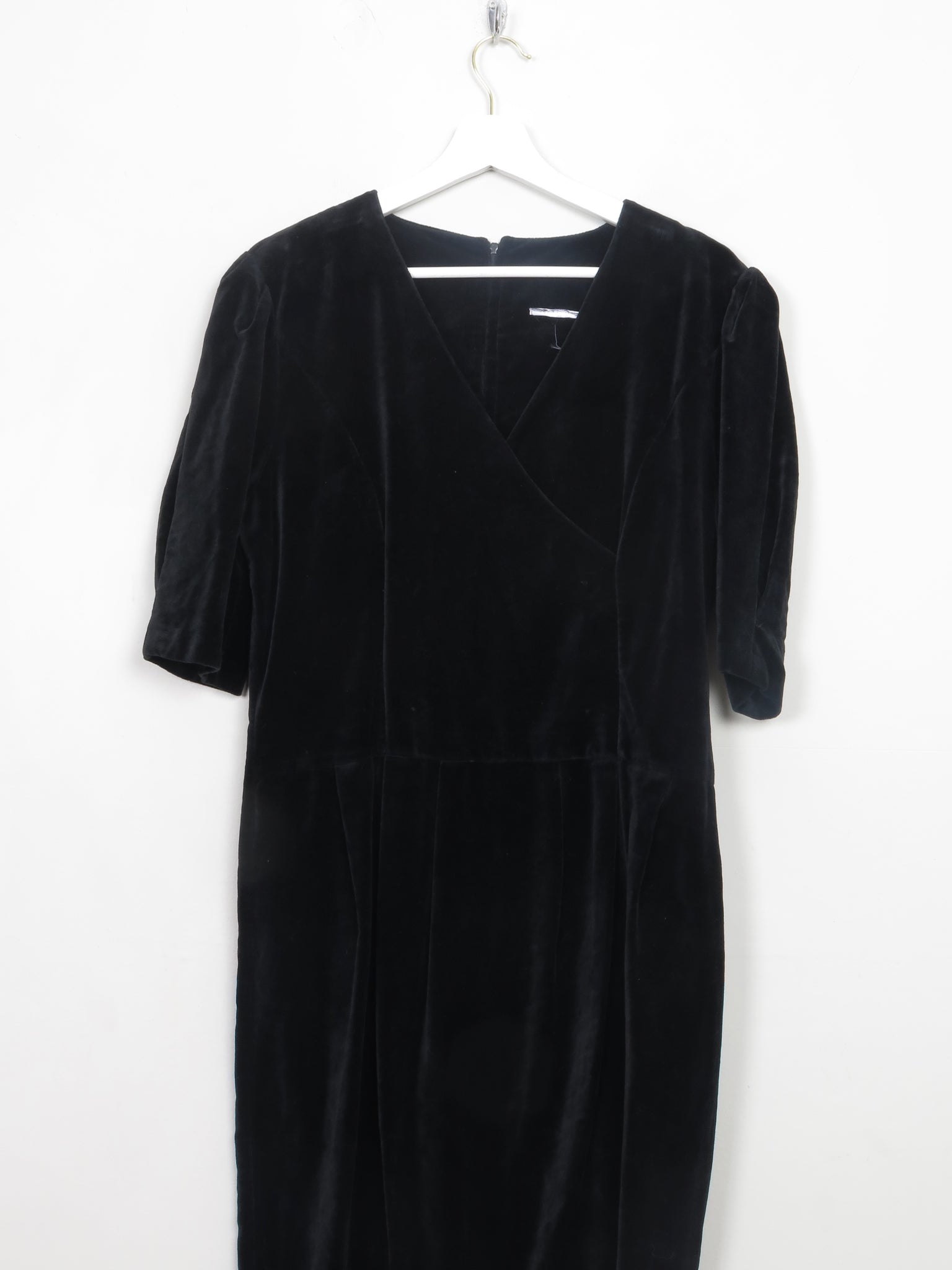 Vintage Black Velvet 1950s Style Dress 12