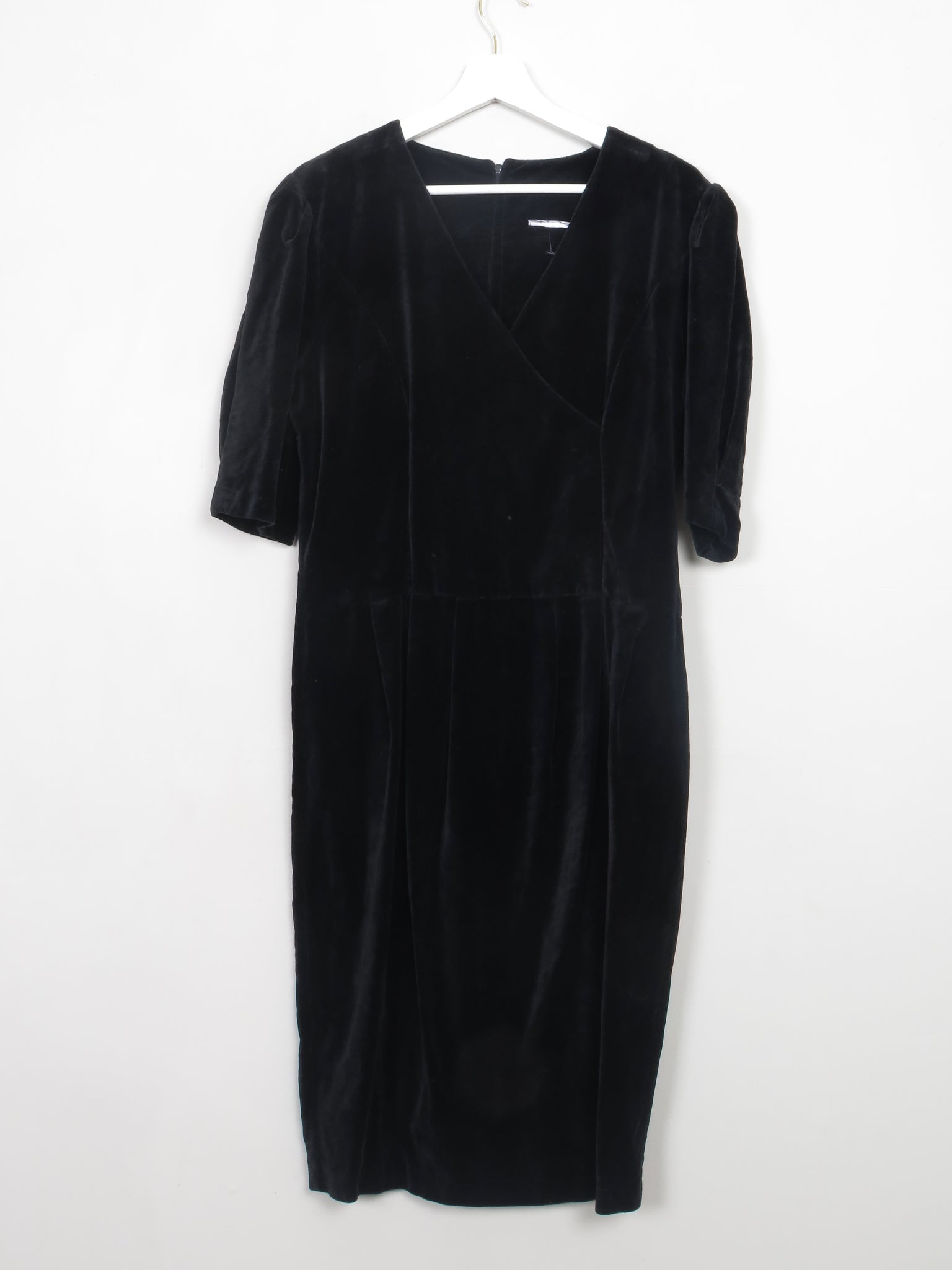 Vintage Black Velvet 1950s Style Dress 12