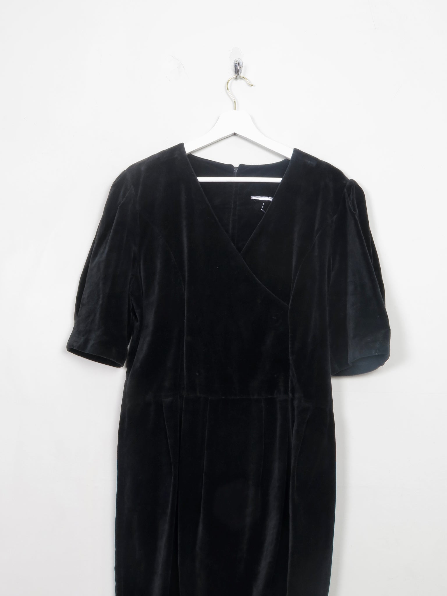 Vintage Black Velvet 1950s Style Dress 12