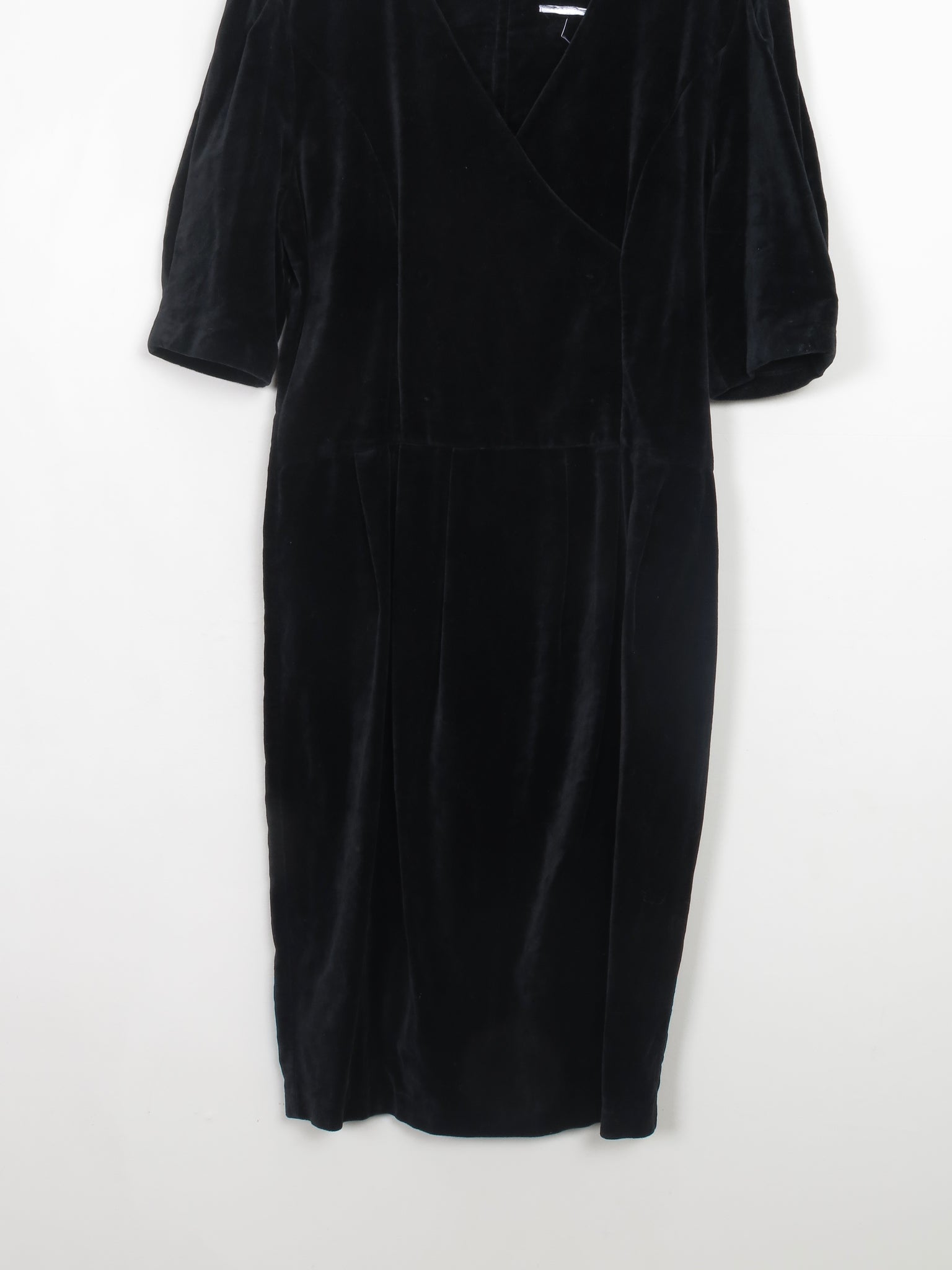 Vintage Black Velvet 1950s Style Dress 12