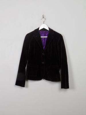 Women's Vintage Dark Plum Velvet Jacket S