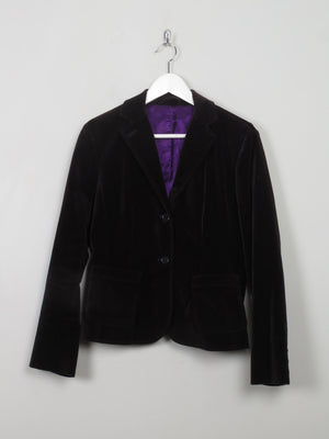 Women's Vintage Dark Plum Velvet Jacket S