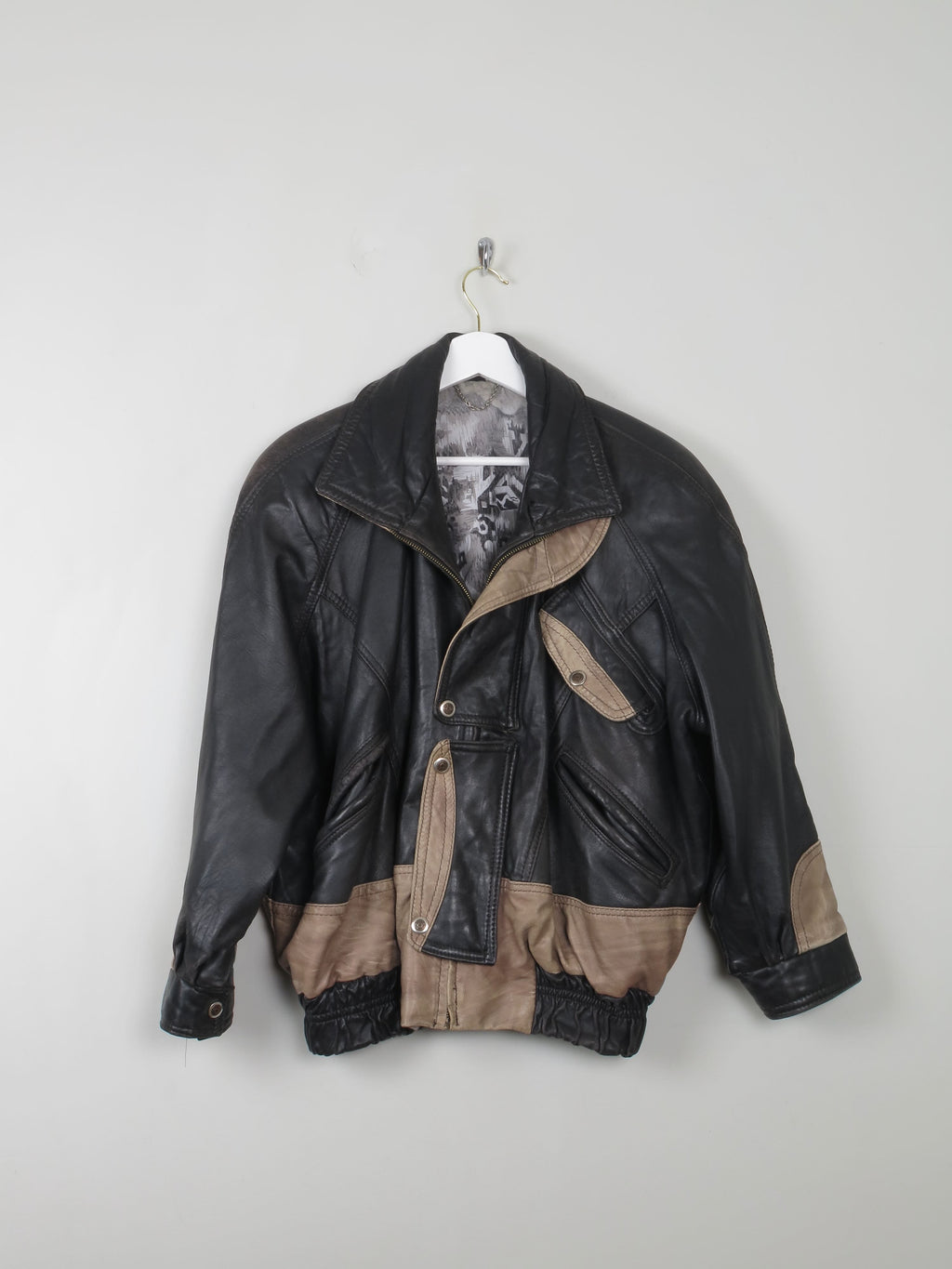 Vintage lether jacket A2 full black M-