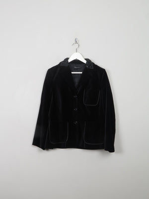 Women's Vintage Embellished  Black Velvet Jacket M