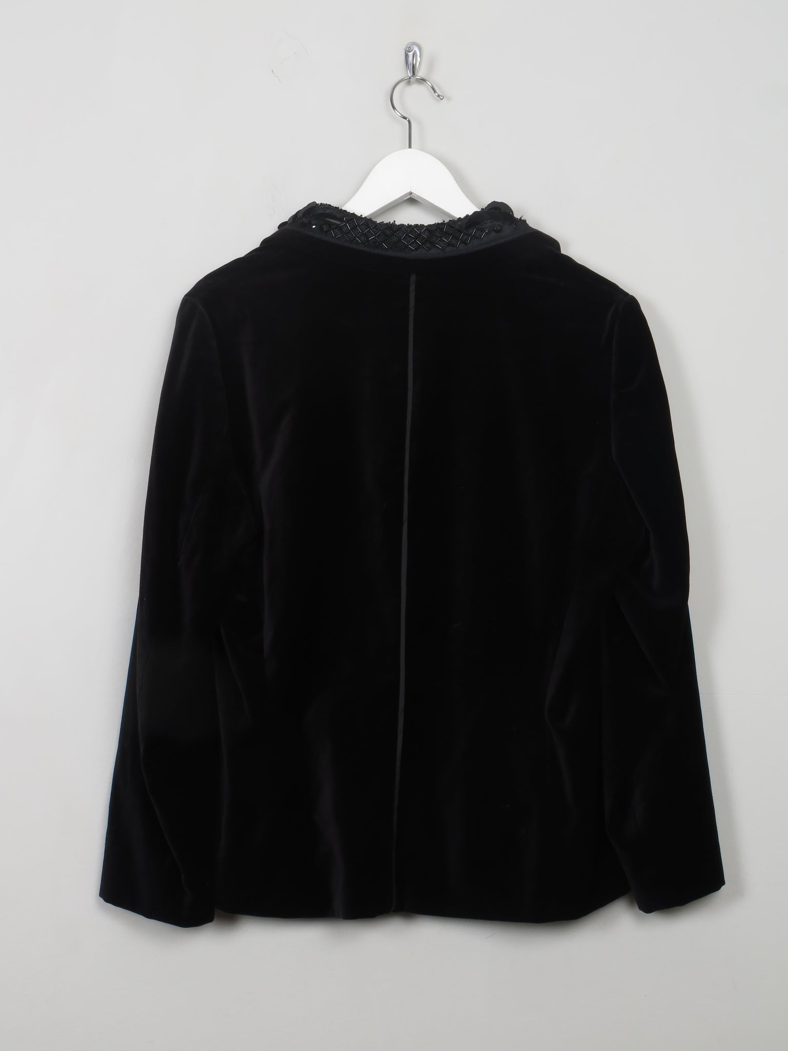 Women's Vintage Embellished  Black Velvet Jacket M