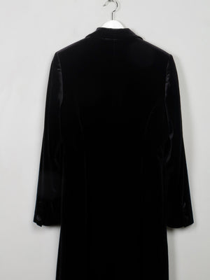 Women’s  Long Black Velvet Coat S