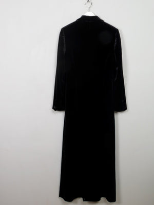 Women’s  Long Black Velvet Coat S