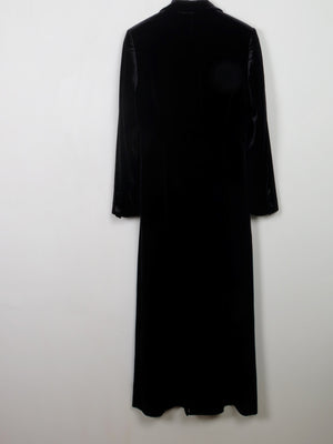 Women’s  Long Black Velvet Coat S