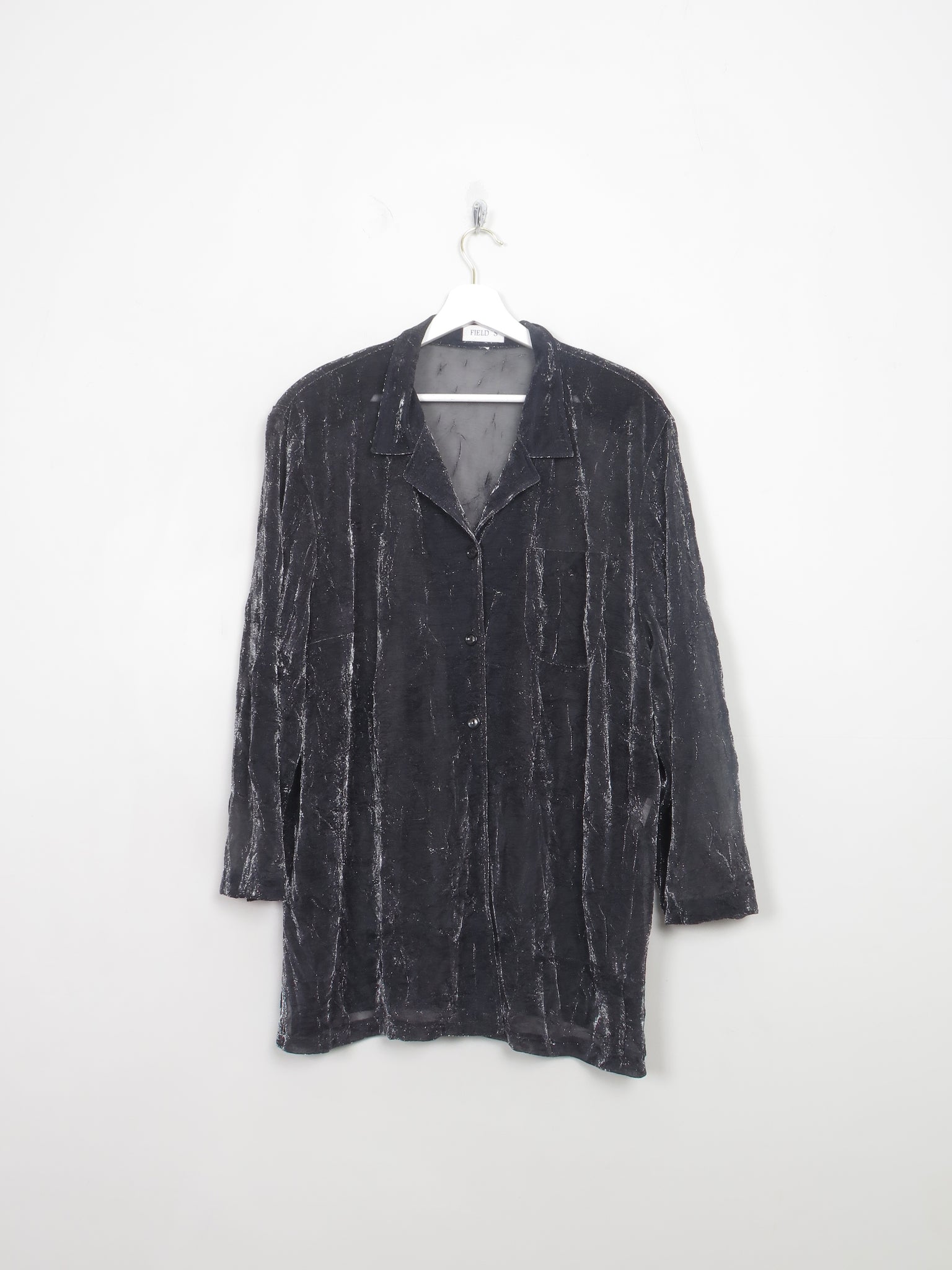 Women's Vintage Silver Lurex Glittery Top Blouse XL/XXL