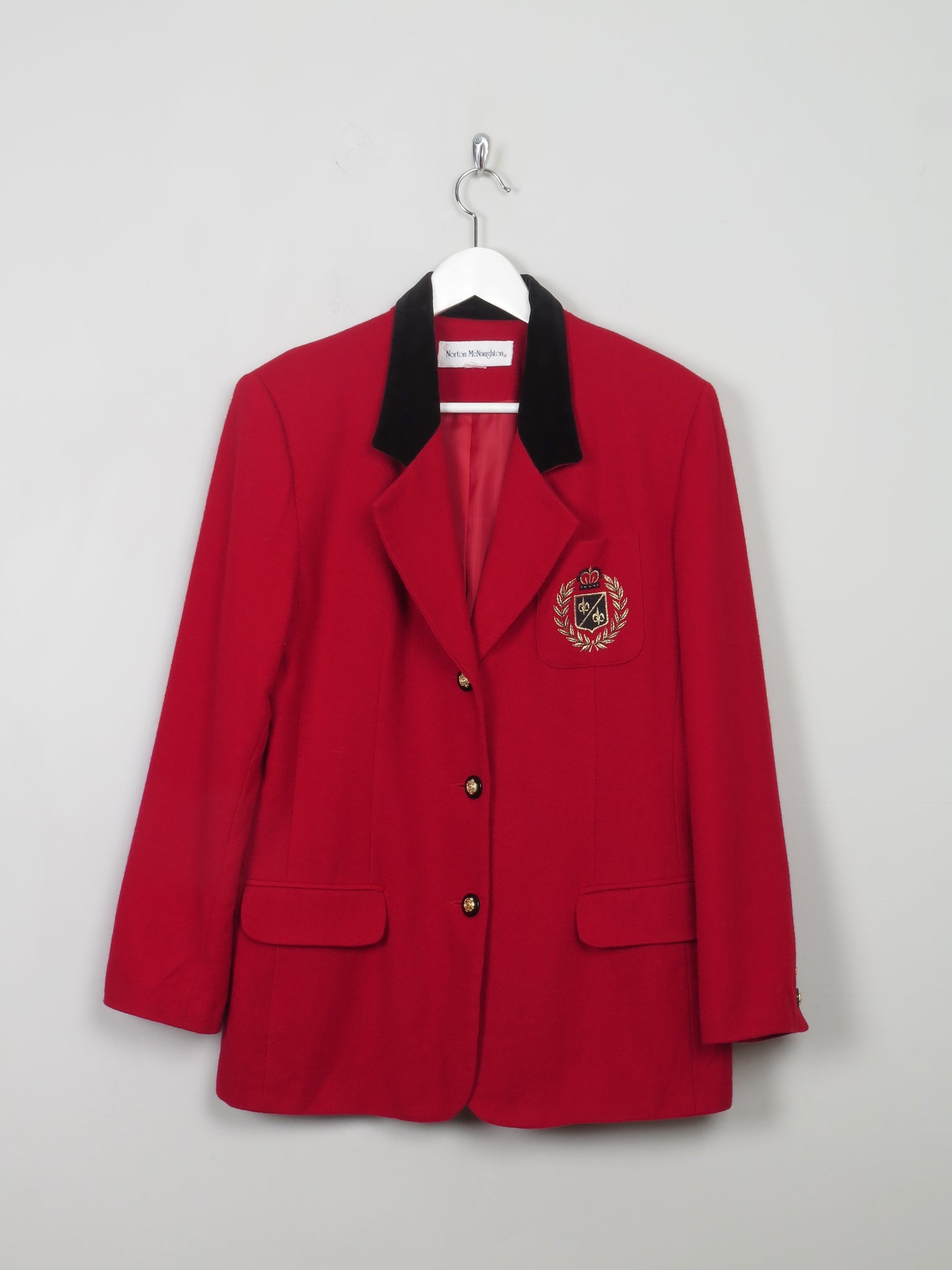 Women’s Red Vintage Blazer With Badge M