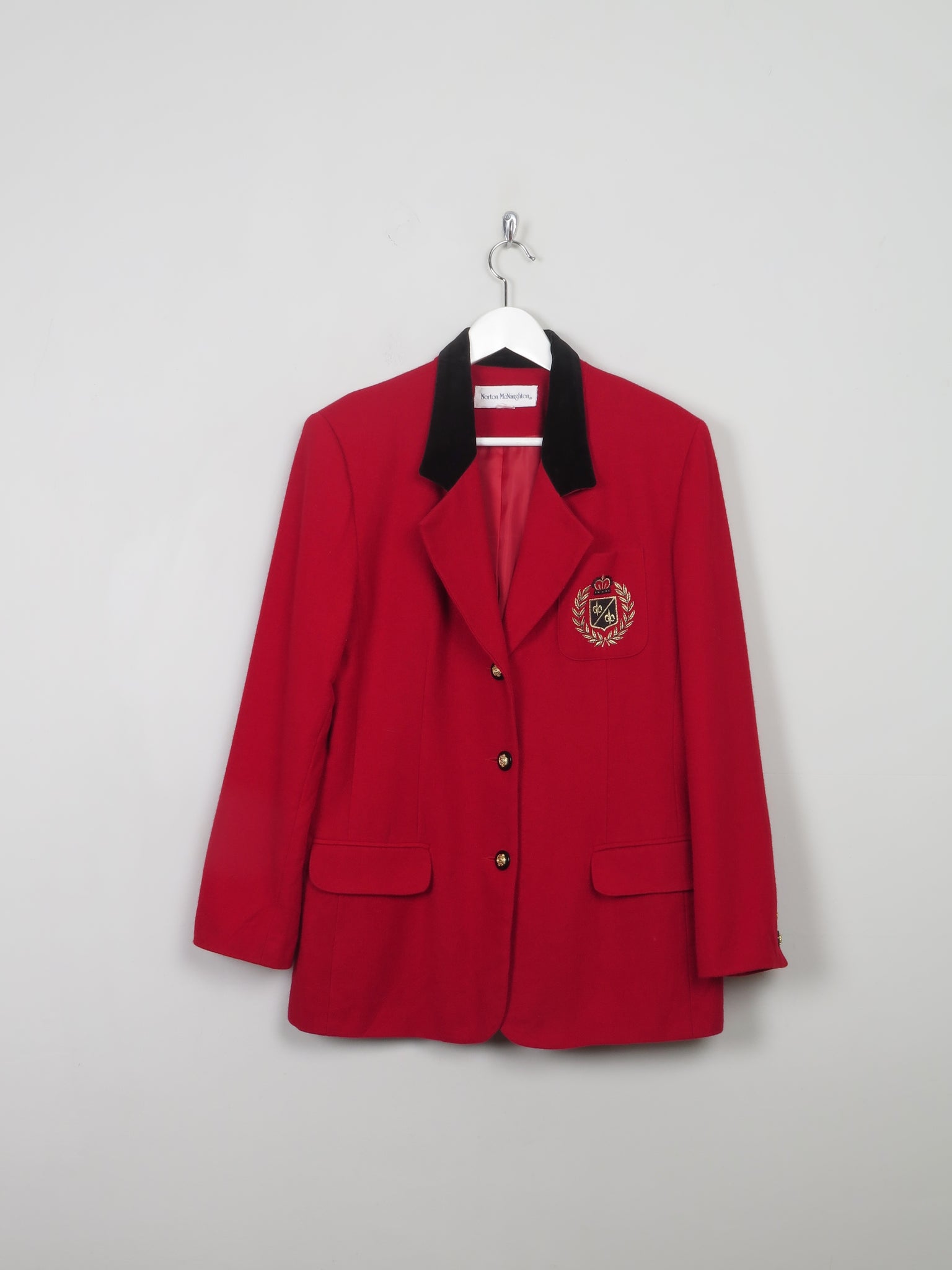 Women’s Red Vintage Blazer With Badge M