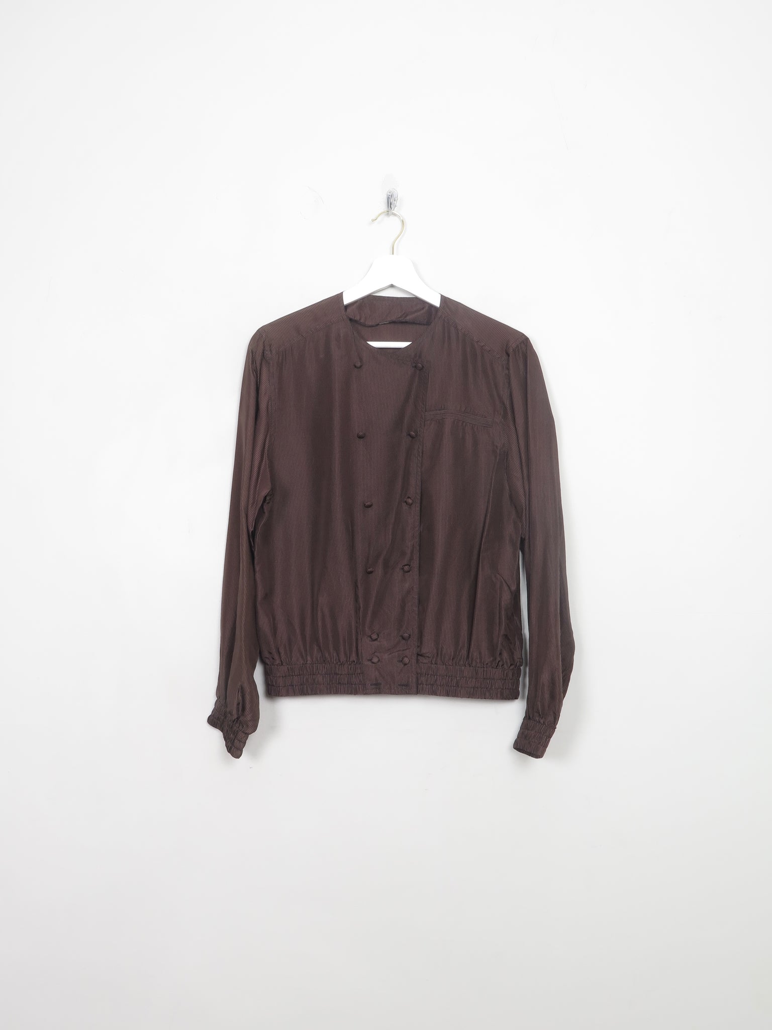 Vintage Brown 80s Long Sleeved Blouse S