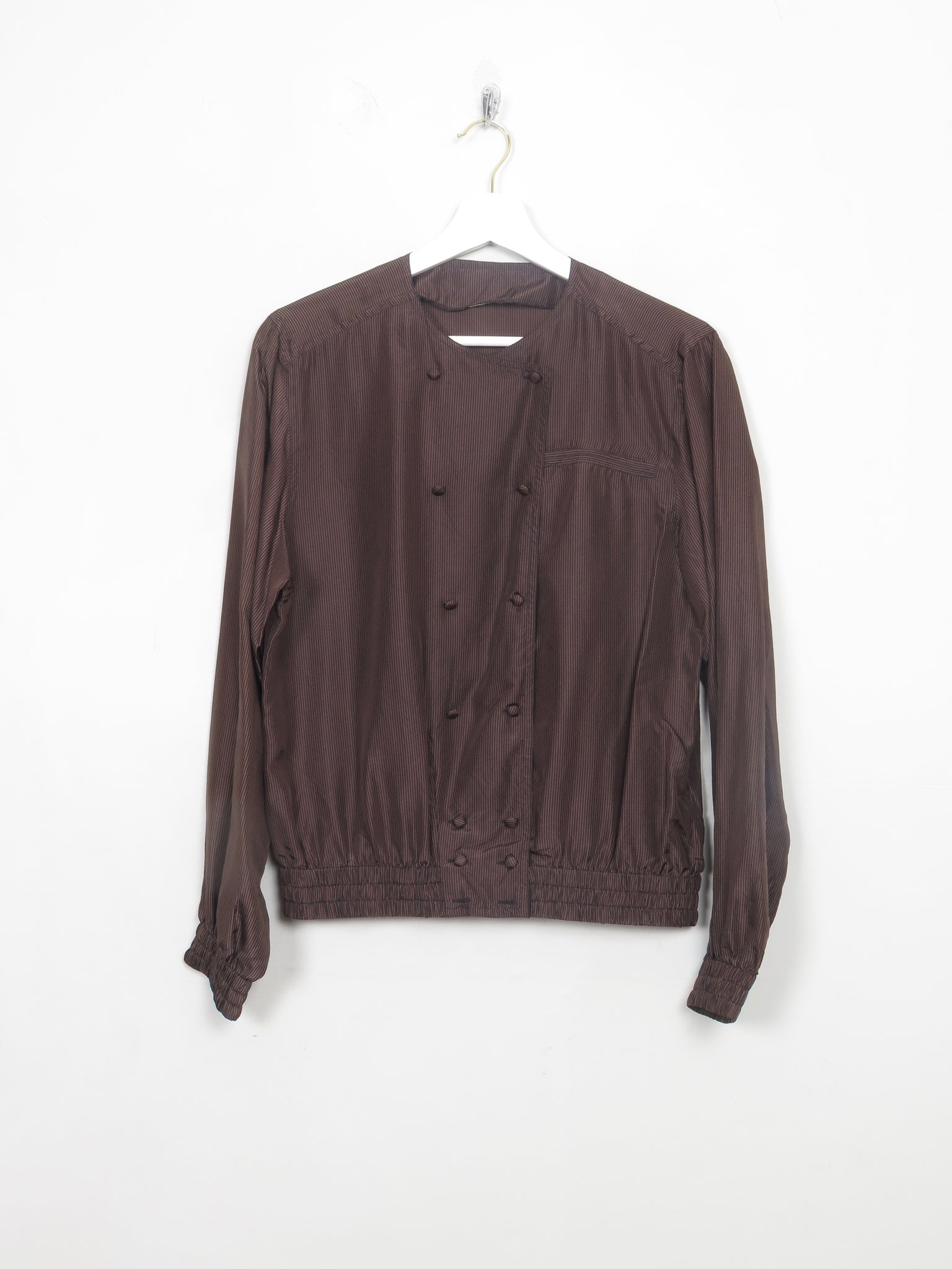 Vintage Brown 80s Long Sleeved Blouse S