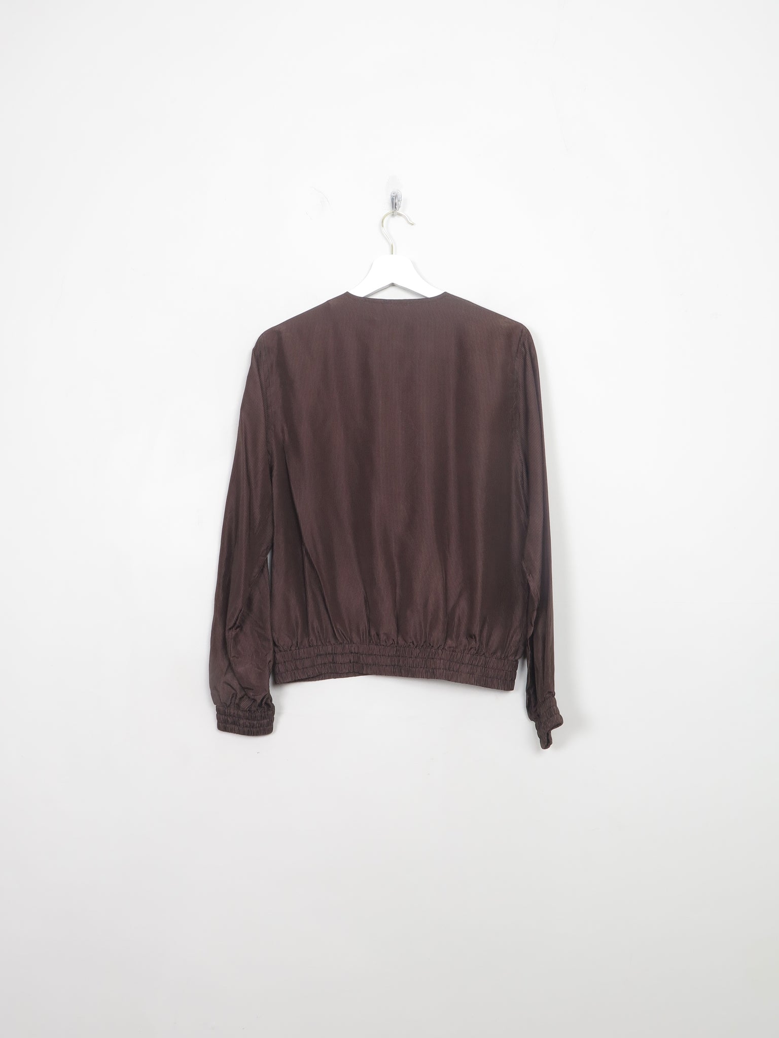 Vintage Brown 80s Long Sleeved Blouse S