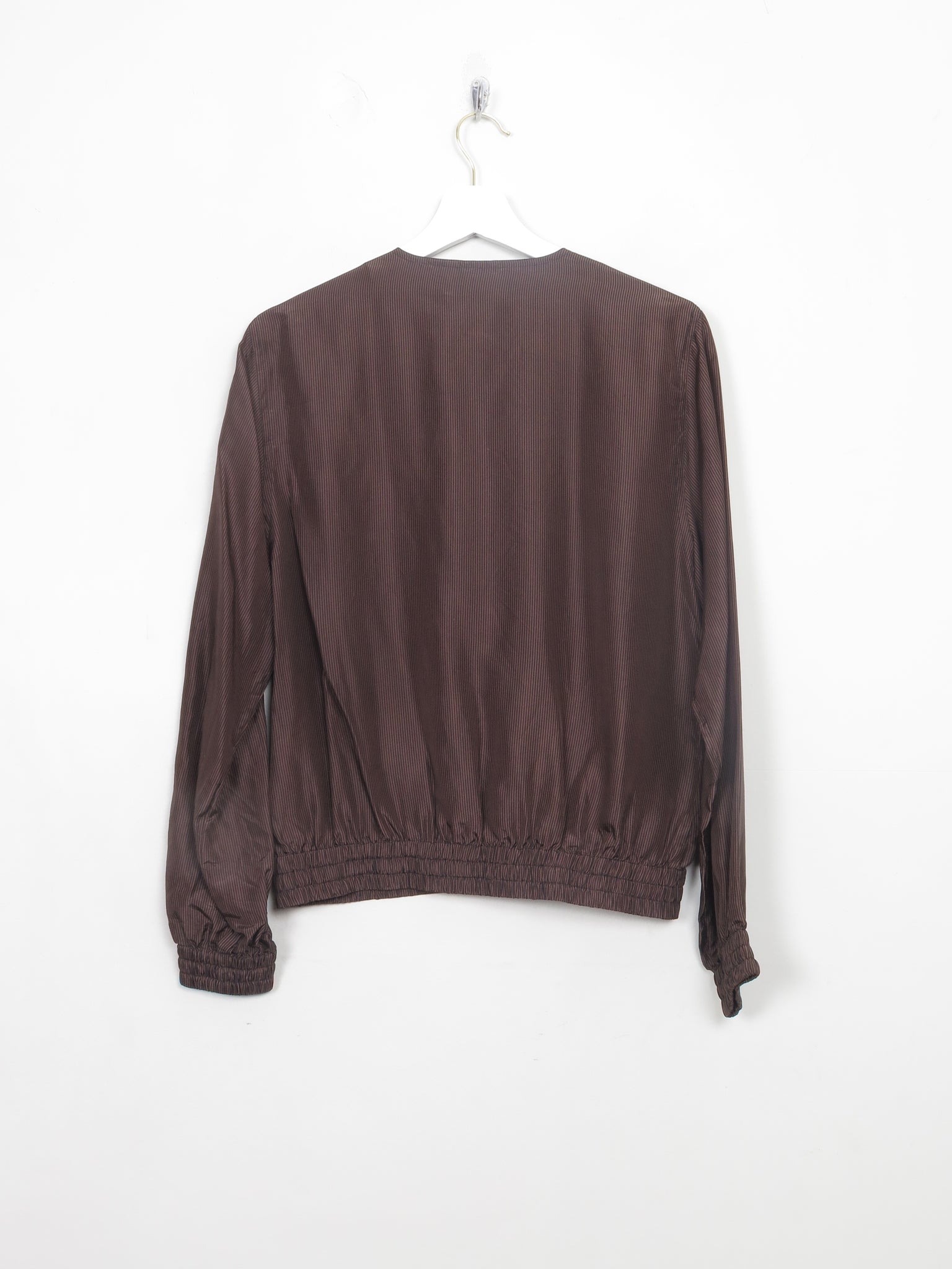 Vintage Brown 80s Long Sleeved Blouse S