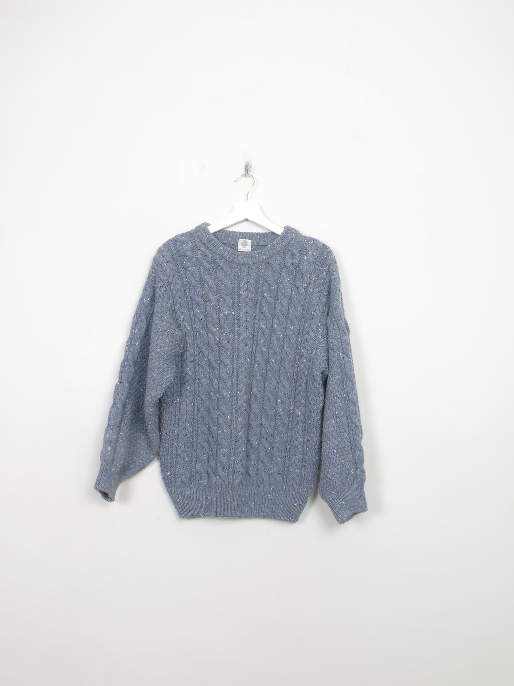 Women's Irish Vintage Blue Wool Jumper M