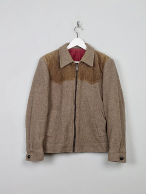 Men's Vintage Tweed 70s Zip Jacket M