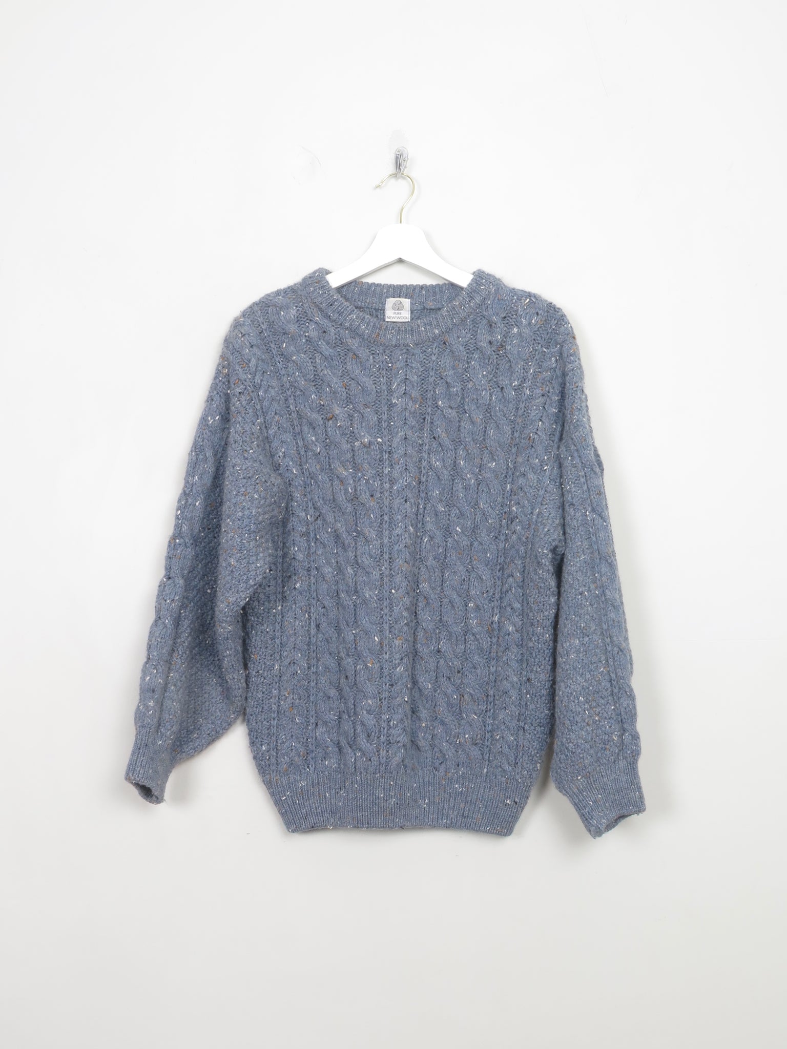 Women's Irish Vintage Blue Wool Jumper M