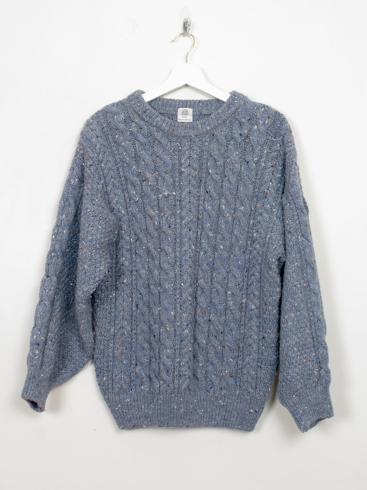 Women's Irish Vintage Blue Wool Jumper M