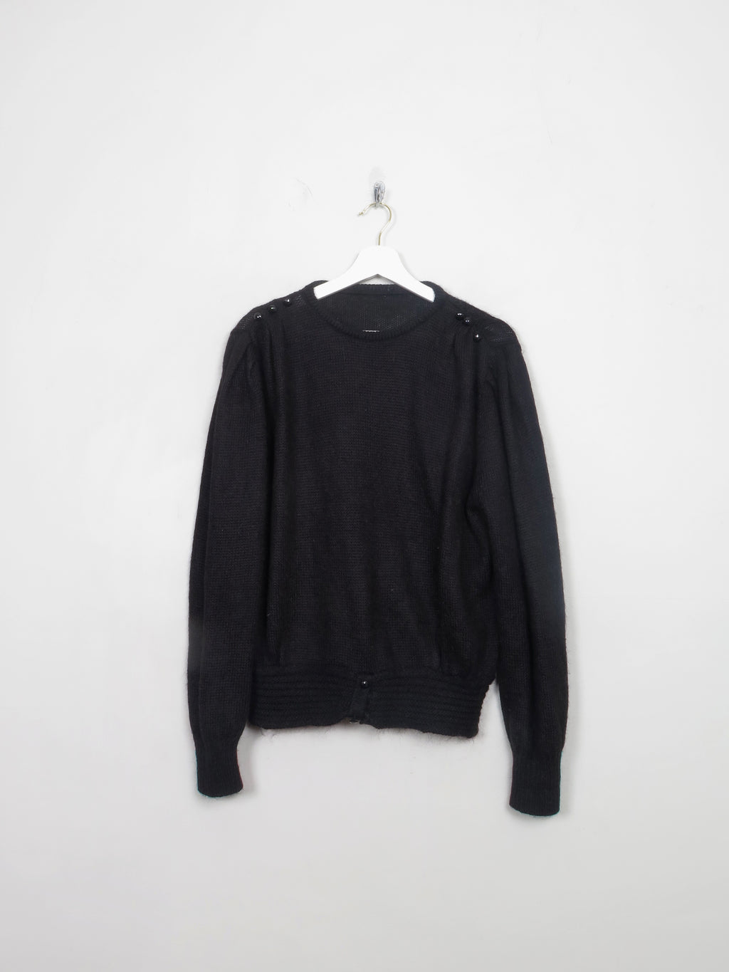 Women's Vintage 80s Black Mohair Jumper S/M
