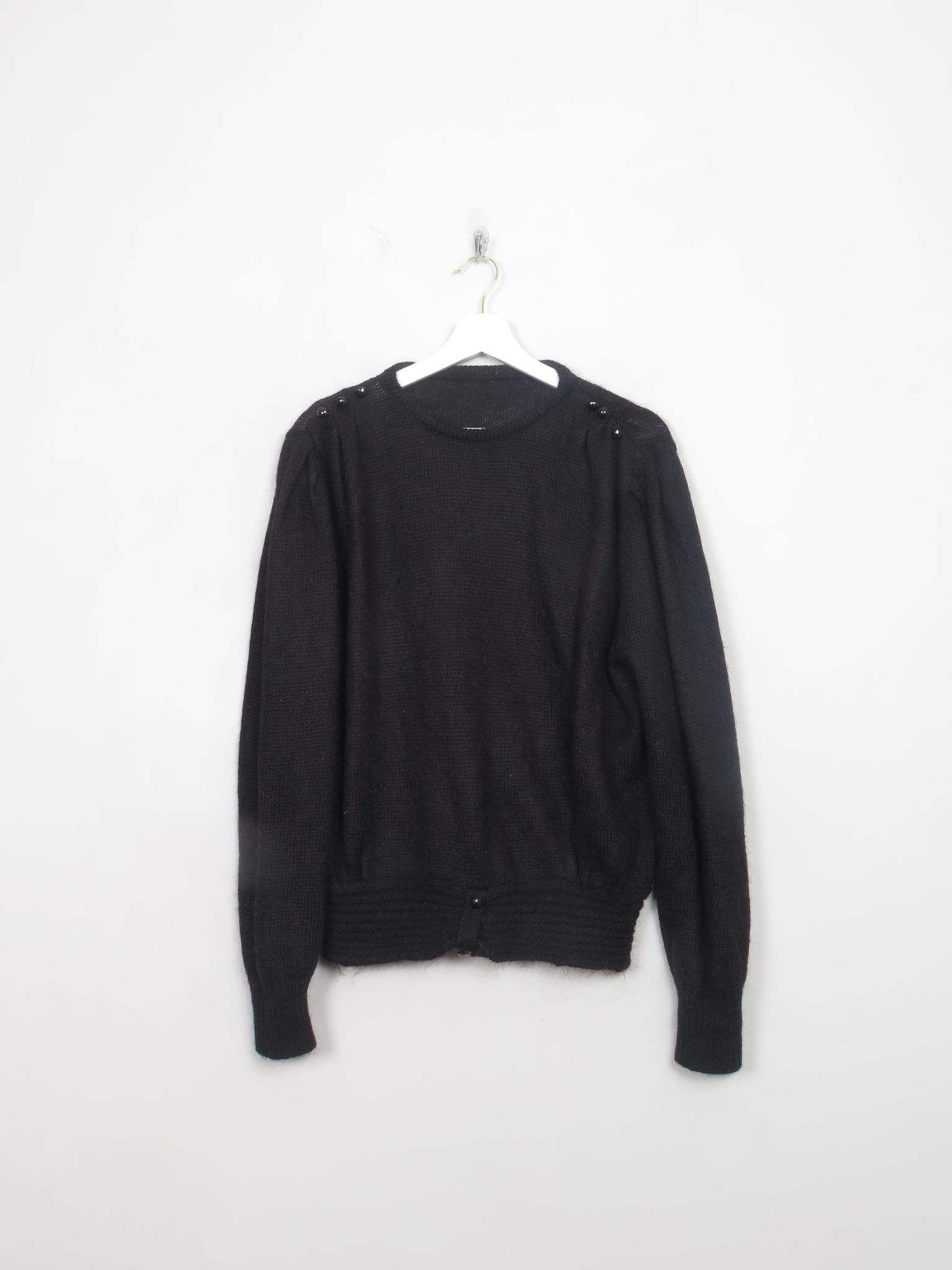 Women's Vintage 80s Black Mohair Jumper S/M