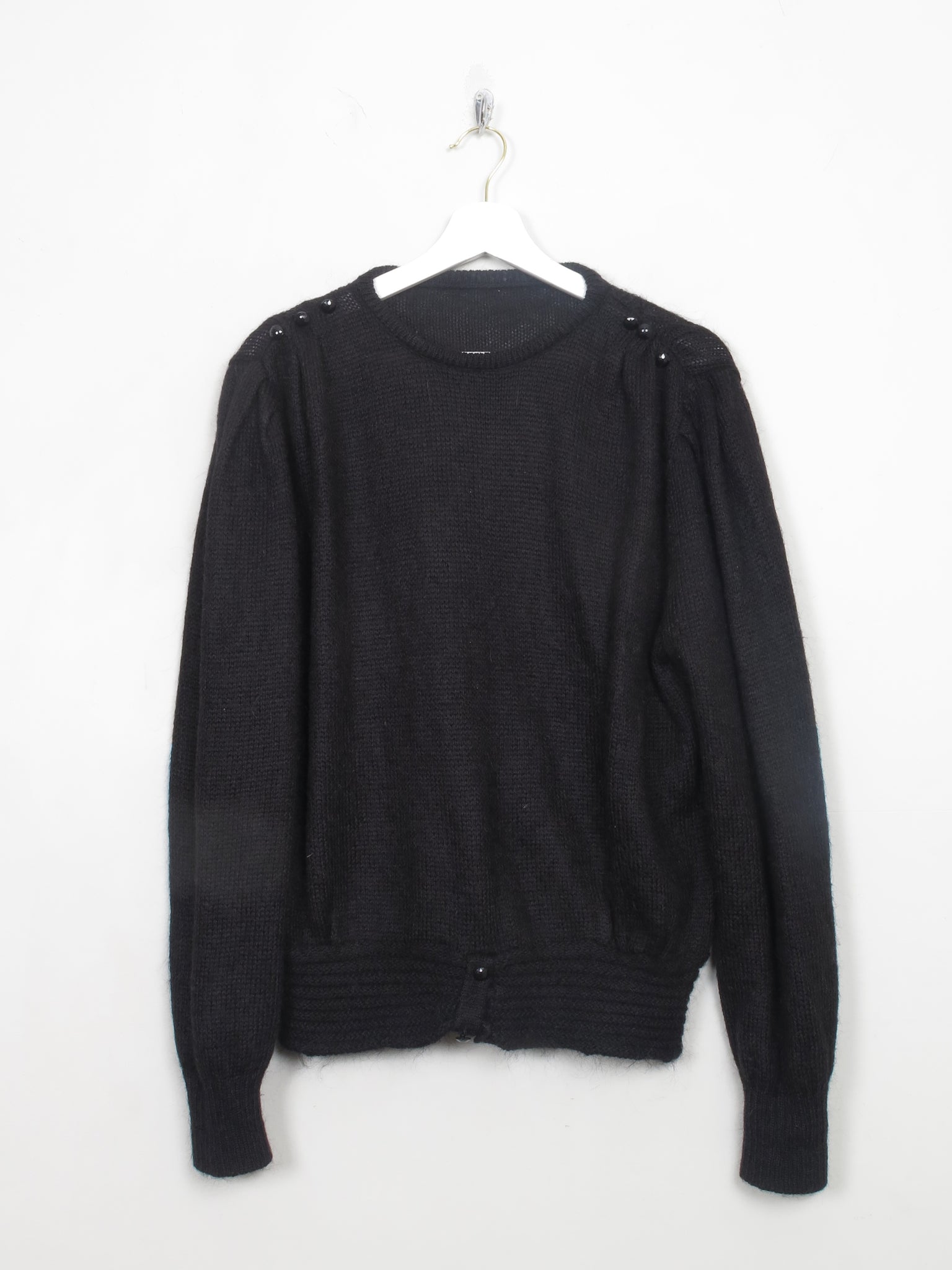 Women's Vintage 80s Black Mohair Jumper S/M