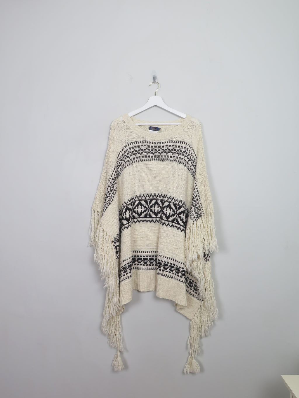 Vintage Womens Raplh Lauren Polo Knitted Poncho New S/M
