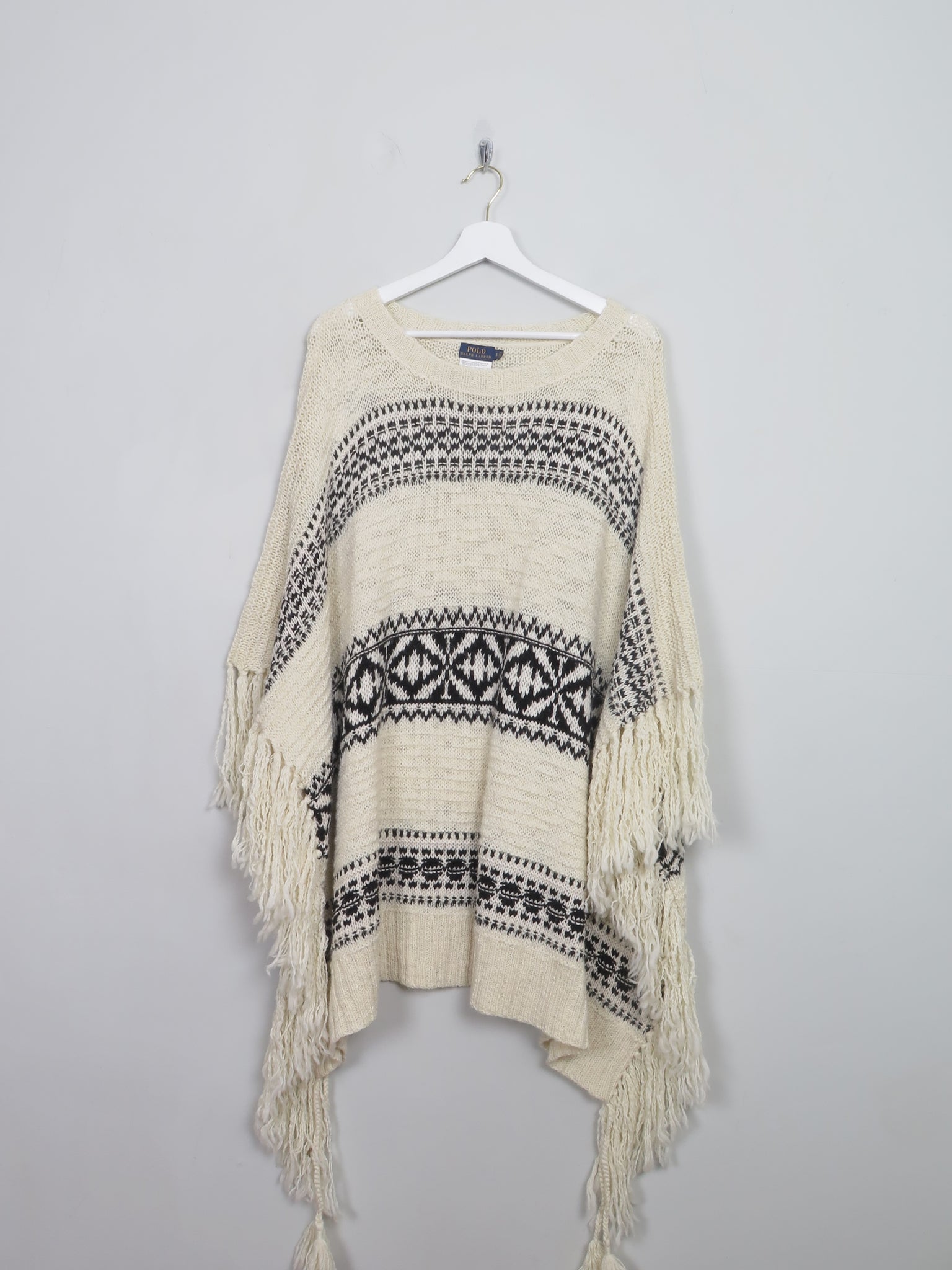 Vintage Womens Raplh Lauren Polo Knitted Poncho New S/M