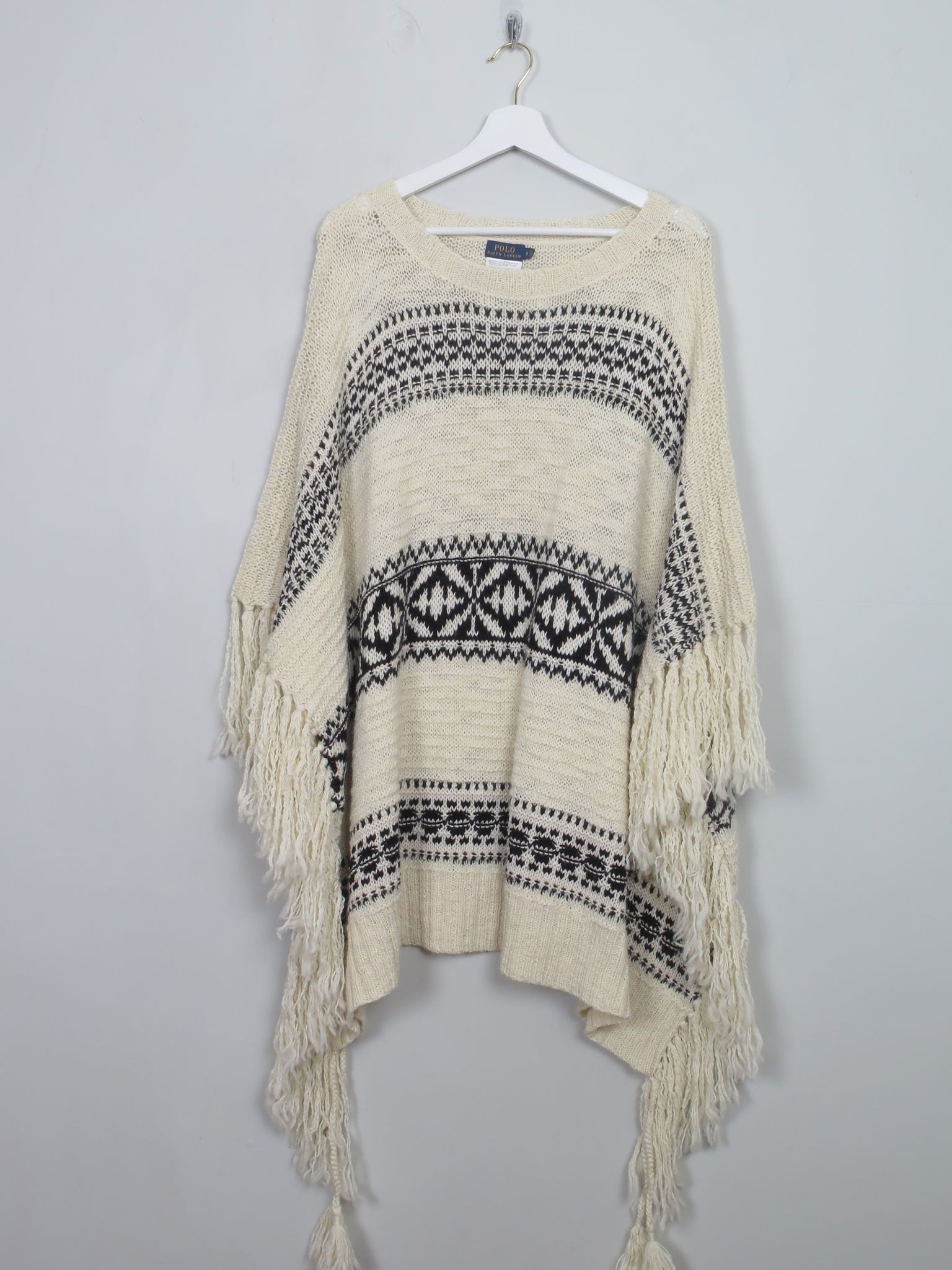 Vintage Womens Raplh Lauren Polo Knitted Poncho New S/M