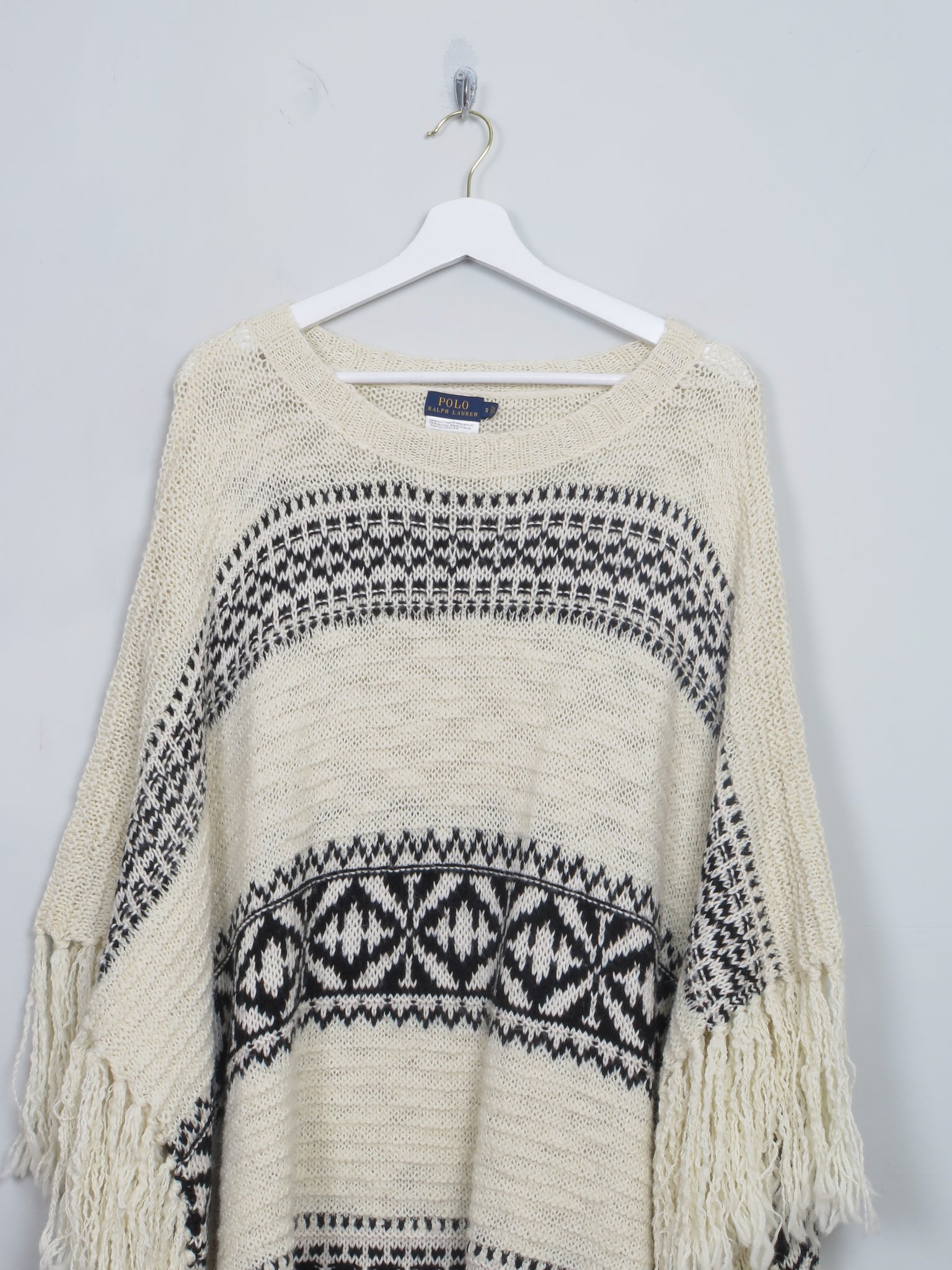 Vintage Womens Raplh Lauren Polo Knitted Poncho New S/M