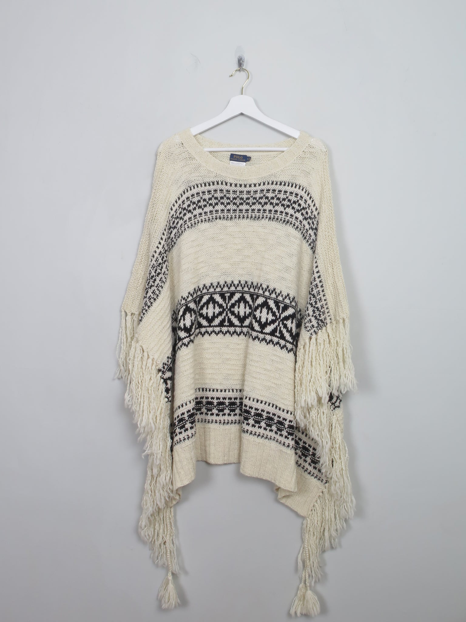 Vintage Womens Raplh Lauren Polo Knitted Poncho New S/M