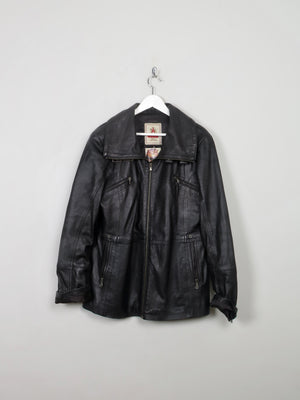 Women's Vintage Black Leather Jacket M/L