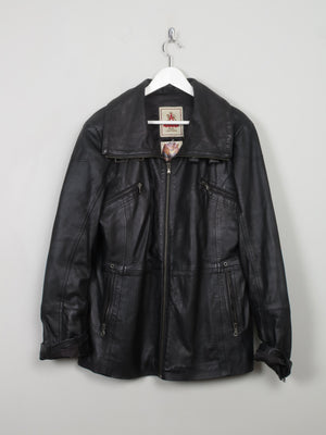 Women's Vintage Black Leather Jacket M/L