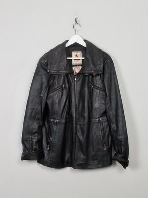 Women's Vintage Black Leather Jacket M/L