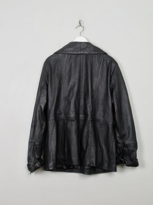 Women's Vintage Black Leather Jacket M/L