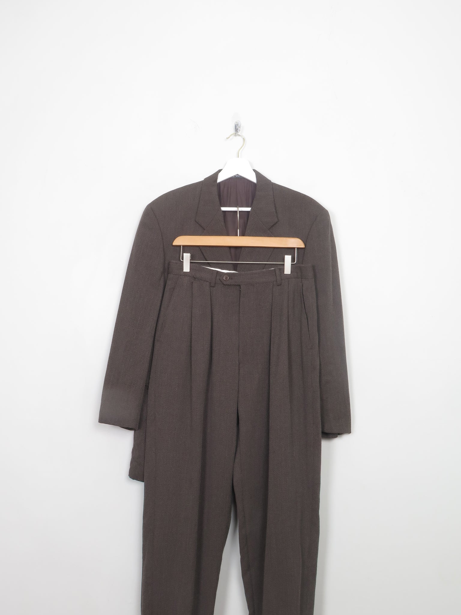 Men's Viintage 80s Brown Suit 38" Jacket & Trousers 30"W