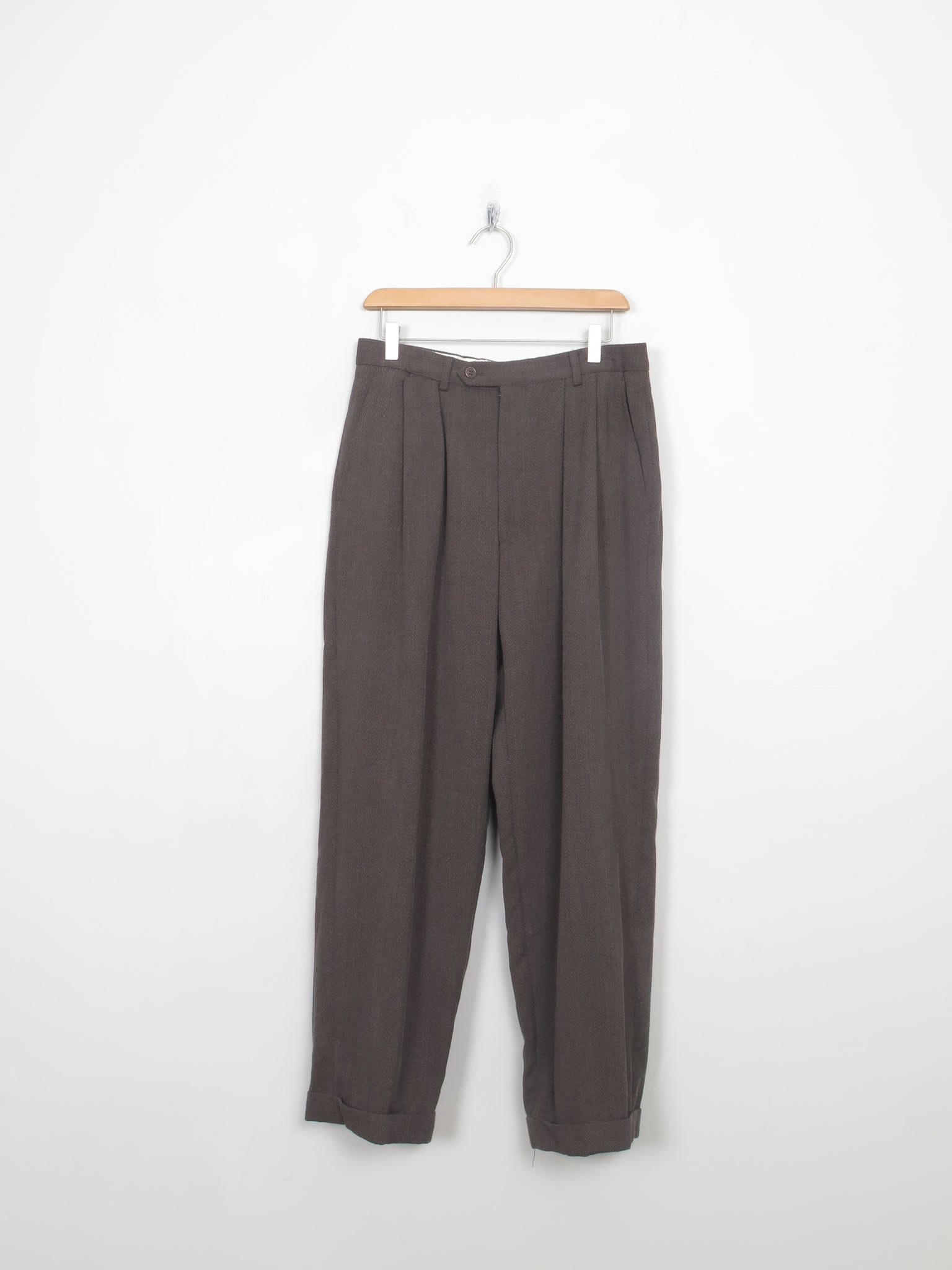 Men's Viintage 80s Brown Suit 38" Jacket & Trousers 30"W