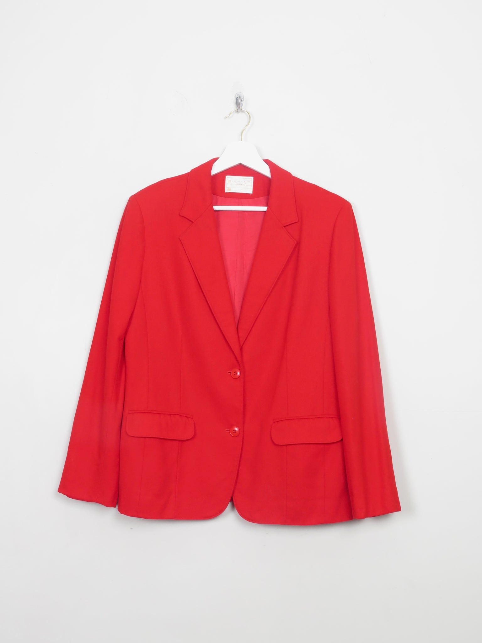 Women's Vintage Red Pendleton Wool Blazer 14