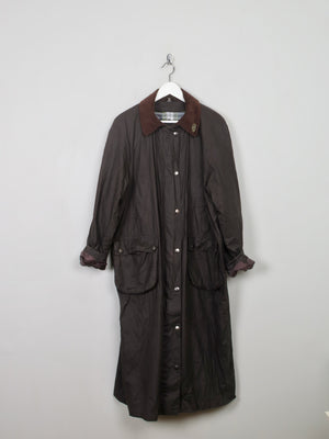 Women's Brown Long Wax Coat M