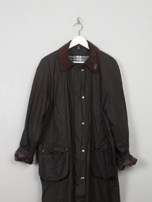 Women's Brown Long Wax Coat M