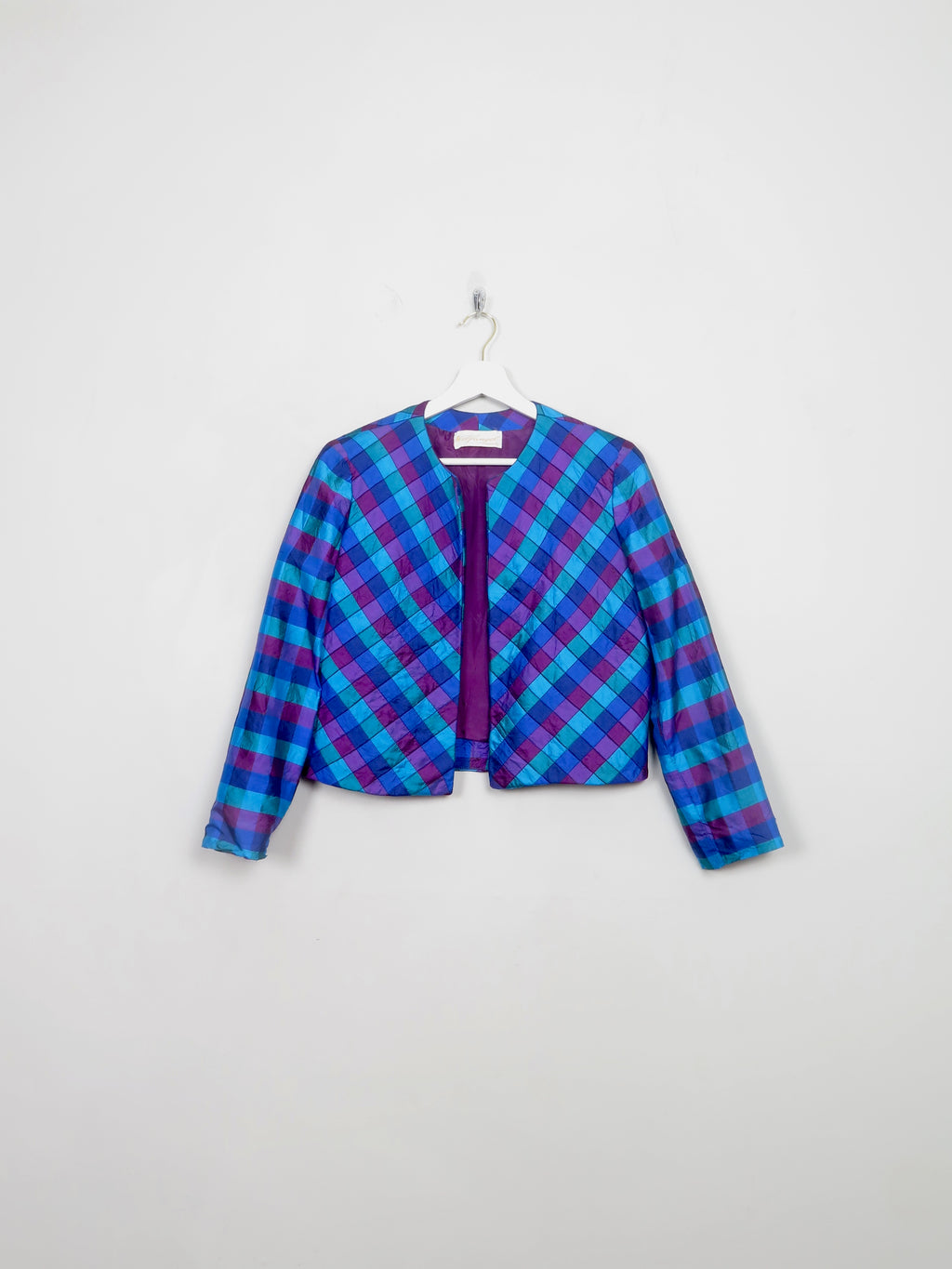 Women's Vintage Silk Check Wolfangle Jacket S/M
