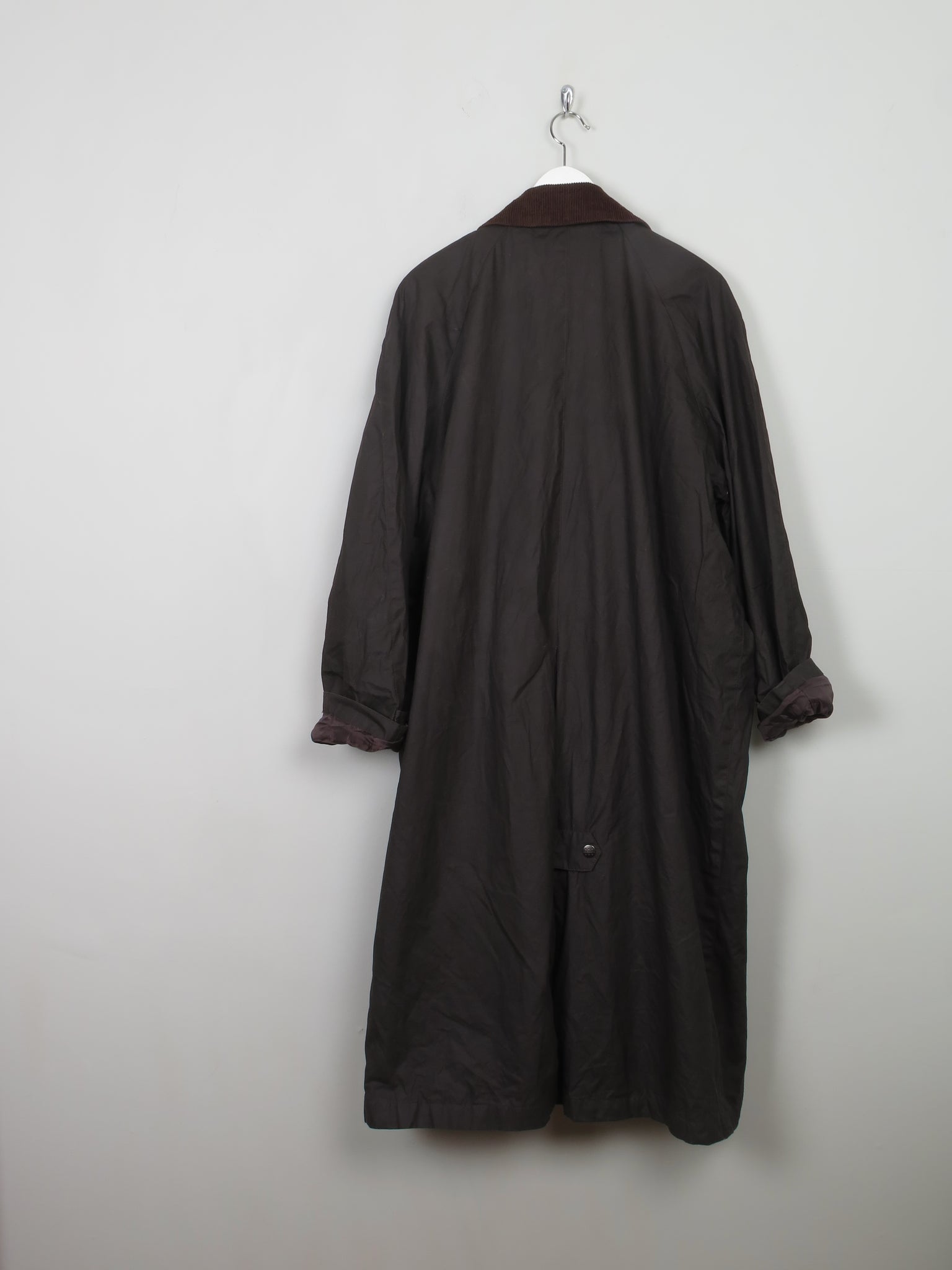 Women's Brown Long Wax Coat M