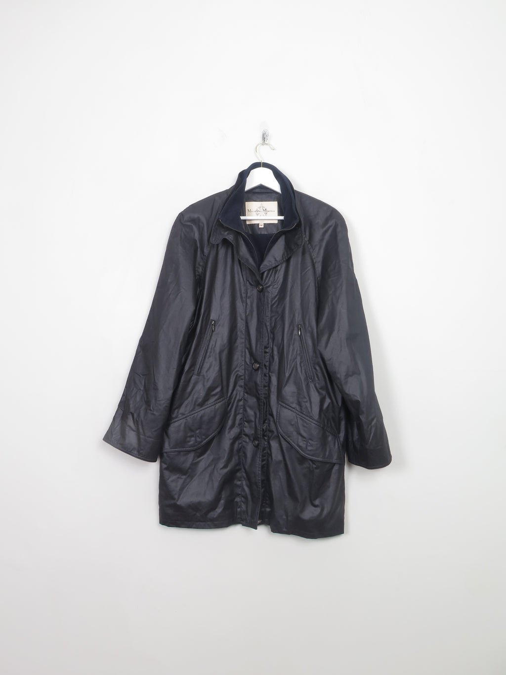 Women's Navy Vintage Waxed Cotton Coat M